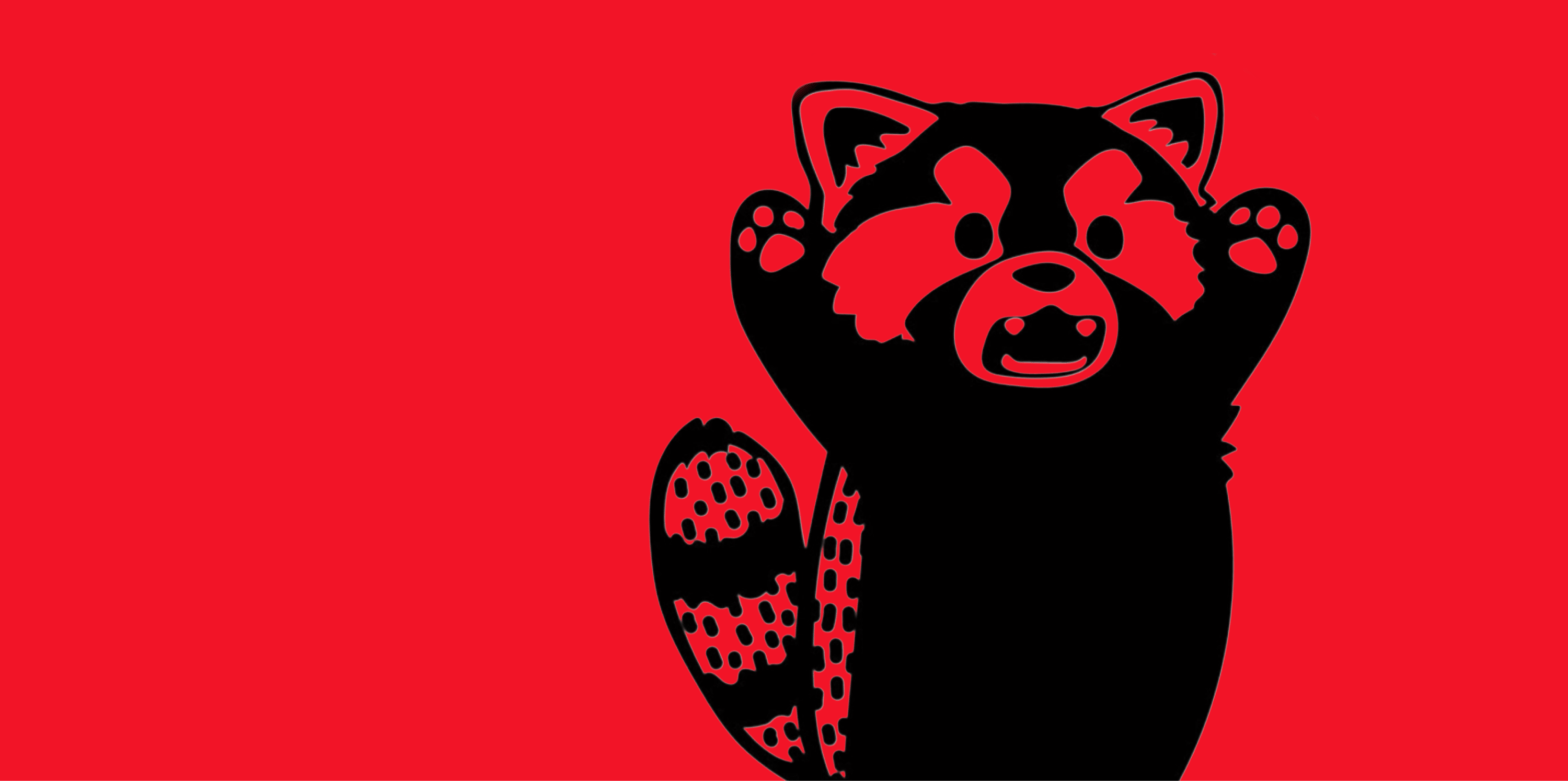 A cartoon image of a red panda